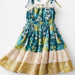 Floral Kids Dress in Blue and Yellow